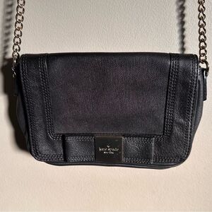 Kate Spade black leather gold chain crossbody